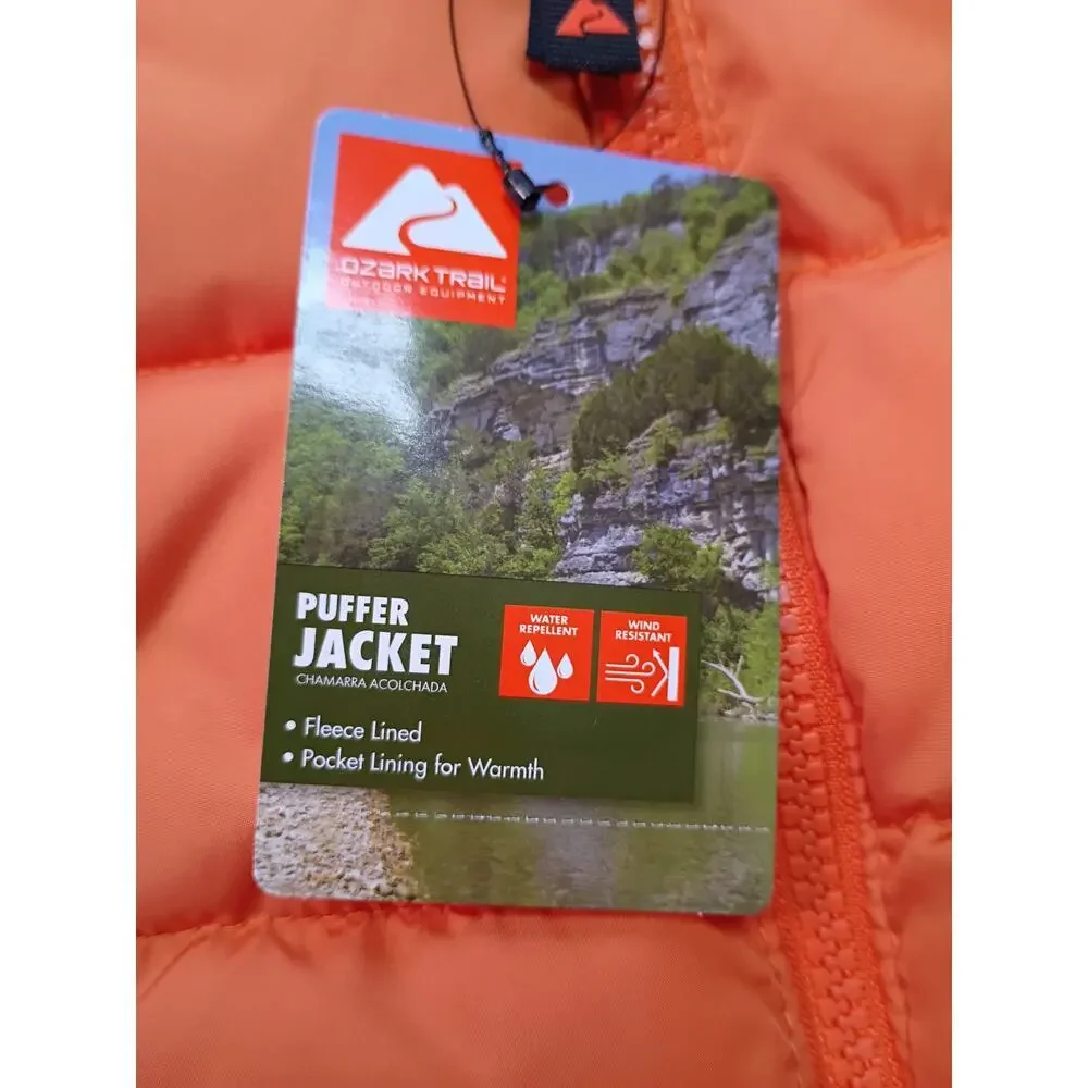 Ozark Trail Toddler Orange Puffer Jacket - Size 18M - NWT
